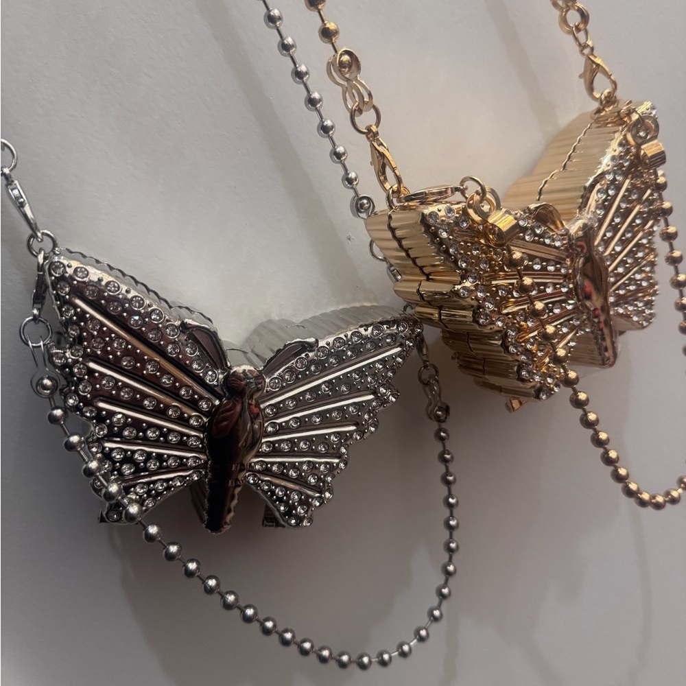 Butterfly Pendant Purses in Silver and Gold